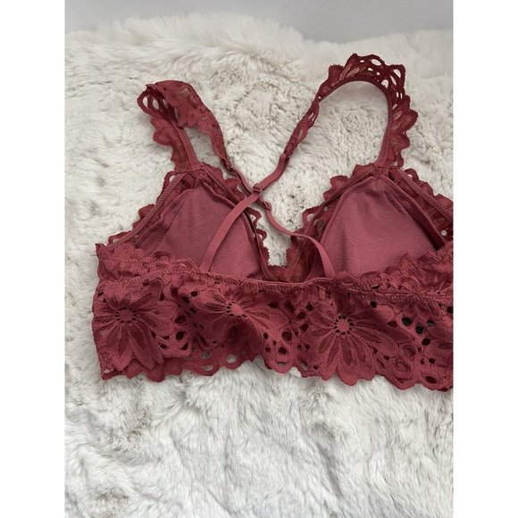 Aerie Bra Bralette Lined Rust Colored Small Lace euc - Picture 3 of 4